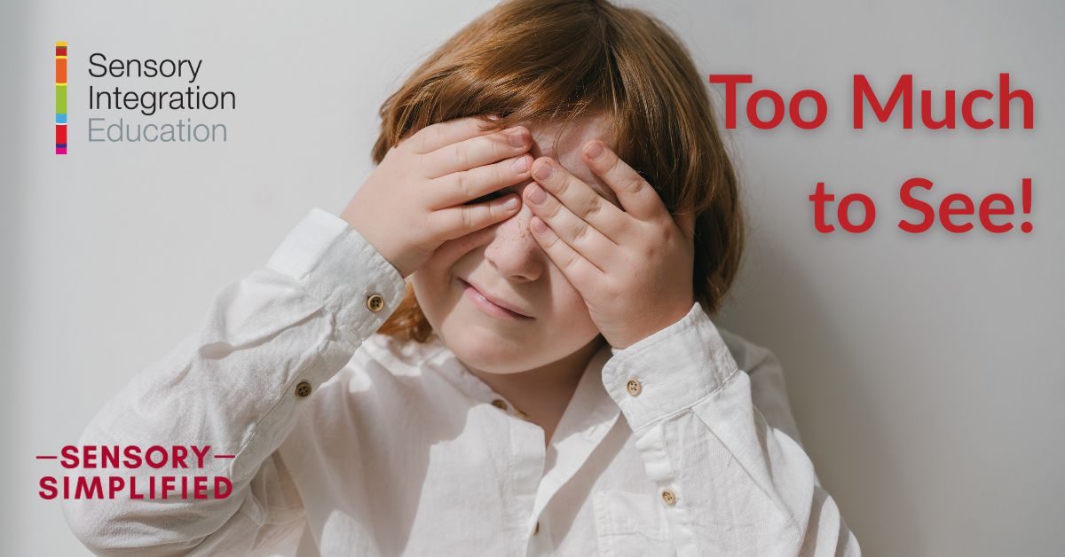 SINetwork's tweet image. #VisualOverload Explained💥 
Busy displays, flashing screens, or clutter can make the eyes (and brain!) tired. Dimming lights or using simpler visuals can save the day! 🕶️
Watch our free course ‘Discover #SensoryProcessing and #SensoryIntegration’ to find out more 👇