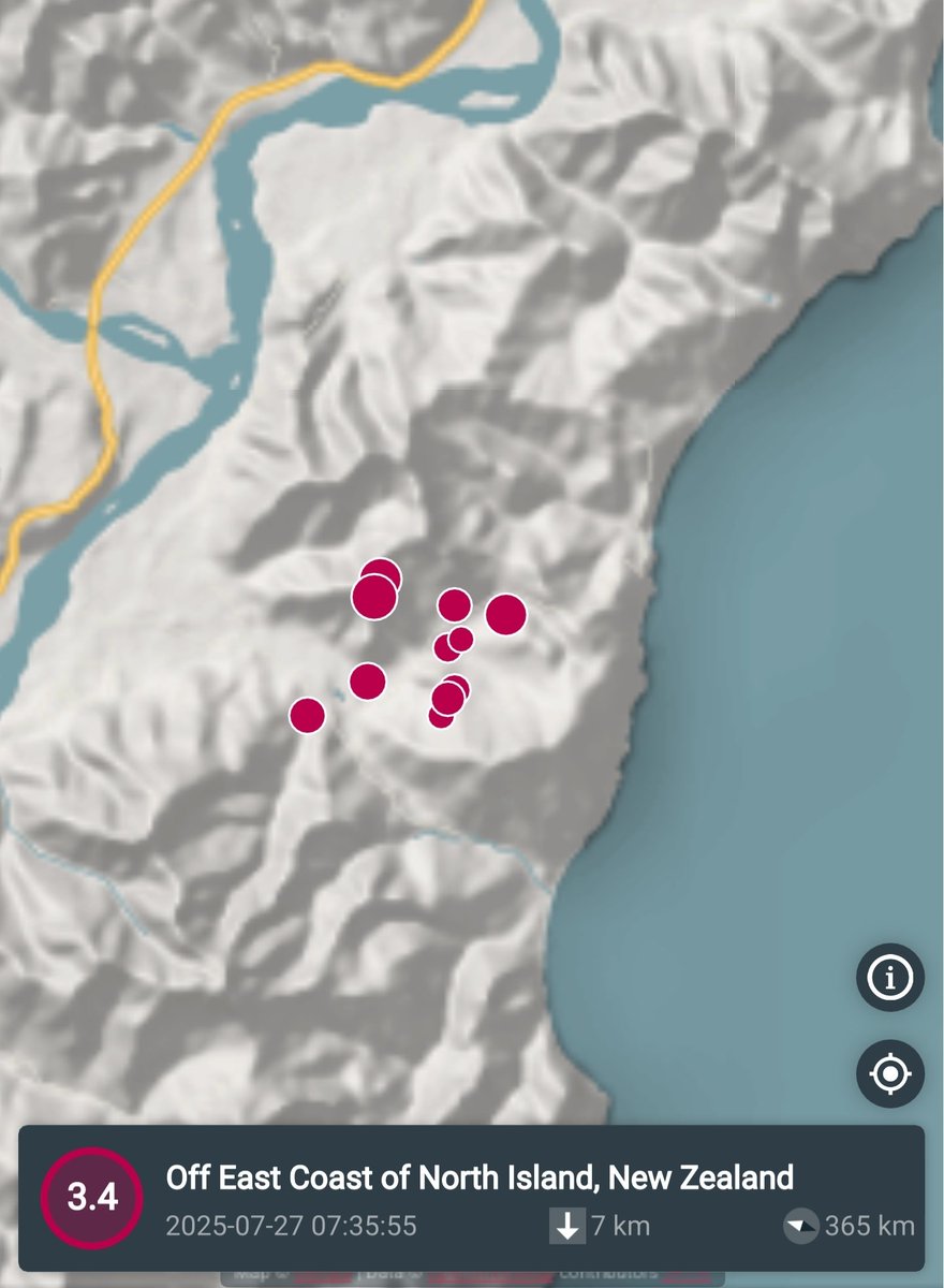 NZ_Trav's tweet image. Small cluster of earthquakes today near Ruatoria, Gisborne region