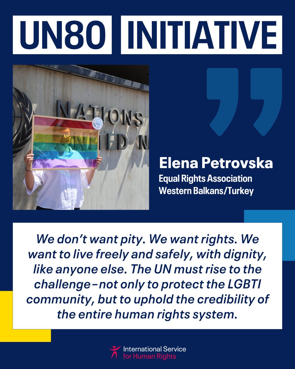 ISHRglobal's tweet image. Through the #UN80Initiative, defenders worldwide are calling on the UN to make real changes!
📢 ‘Will the UN only serve the powerful?’ @Mariama160830
📢 ‘We don’t want pity, we want rights.’ Elena Petrovska
➤ Join the campaign on the UN80 Initiative, send an email to @GuyRyder…