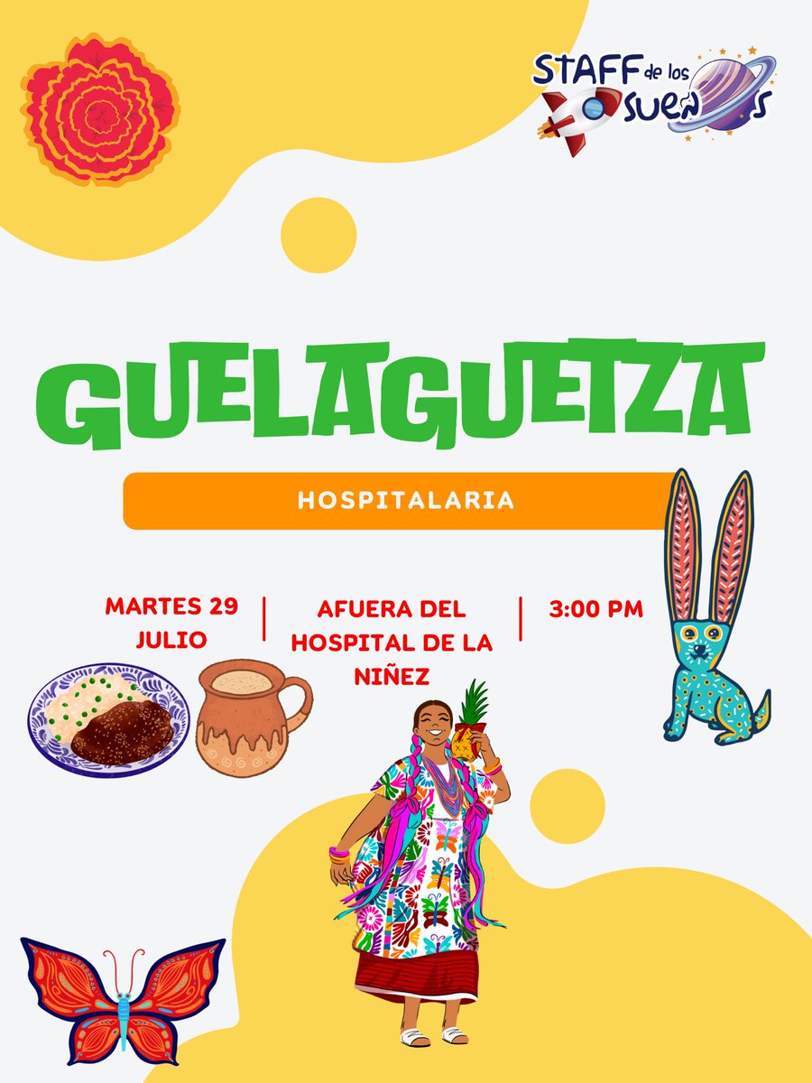 StaffNacional's tweet photo. La Guelaguetza es compartir y apoyarnos como una gran familia. 
Este martes visitaremos el hospital para llevar alimentos y artículos a familias que lo necesitan. 
¿Te sumas? Puedes apoyar con:
Tortas o sándwiches, jugos o agua, galletas, artículos de higiene personal, juguetes. https://t.co/n2eU2x4vhT