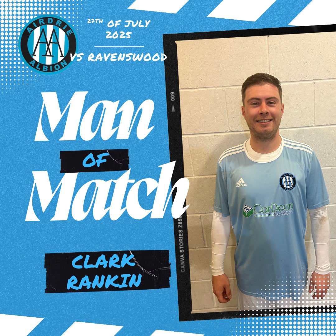 Airdrie Albion (@airdrie_albion) on Twitter photo 🔵⚽️ 🤝FRIENDLY RESULT 🤝⚽️🔵
Goals galore yesterday in our 3rd game of pre season
Hat trick from <a href="/J4ckCairns04/">Jackcairns</a> ⚽️⚽️⚽️
<a href="/cameron80710720/">CameronWhite</a> ⚽️
<a href="/cameronnreid15/">Cameron Reid</a> ⚽️
<a href="/jordancaine2/">jay caine</a> ⚽️
MOTM <a href="/ClarkRankin/">Clark rankin</a>
<a href="/scottish_aff/">AmateurFixturesResultsSCO</a> 🔵⚽️ 🤝FRIENDLY RESULT 🤝⚽️🔵
Goals galore yesterday in our 3rd game of pre season
Hat trick from <a href="/J4ckCairns04/">Jackcairns</a> ⚽️⚽️⚽️
<a href="/cameron80710720/">CameronWhite</a> ⚽️
<a href="/cameronnreid15/">Cameron Reid</a> ⚽️
<a href="/jordancaine2/">jay caine</a> ⚽️
MOTM <a href="/ClarkRankin/">Clark rankin</a>
<a href="/scottish_aff/">AmateurFixturesResultsSCO</a>