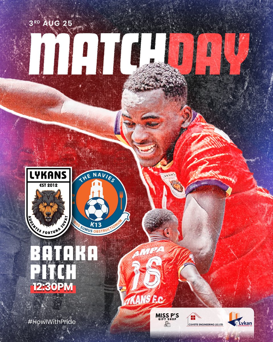 LYKANS FC โ12 (@thelykansk12) on Twitter photo Our upcoming game:
We face โ <a href="/NaviesFC/">NAVIES_FC โฝ๏ธ</a>
๐จ: <a href="/kezacreatives/">Keza Creatives</a>
Powered by: <a href="/misspsgiftshop/">Miss P's Gift Shop</a>
#KISOBALeagueSnIV | #HowlWithPride Our upcoming game:
We face โ <a href="/NaviesFC/">NAVIES_FC โฝ๏ธ</a>
๐จ: <a href="/kezacreatives/">Keza Creatives</a>
Powered by: <a href="/misspsgiftshop/">Miss P's Gift Shop</a>
#KISOBALeagueSnIV | #HowlWithPride
