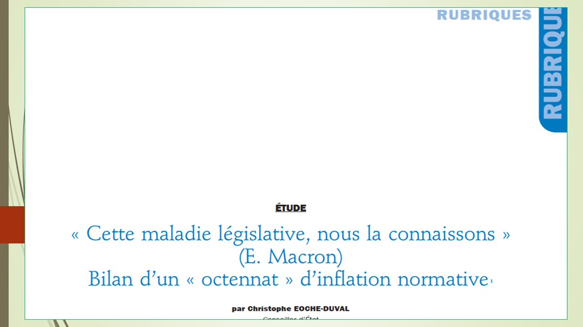 ChEocheDuval's tweet image. Plaisir d'annoncer dans #RFDA n° Juillet/août 2025 (début sept. auprès des abon. de @Dalloz) la parution de mon étude sur le bilan de l'inflation normative d'un "octennat" d'E. Macron
à lire donc à la rentrée🍂 👏#Dalloz !
#Normes #simplification
(👍 aux éditeurs juridiques…