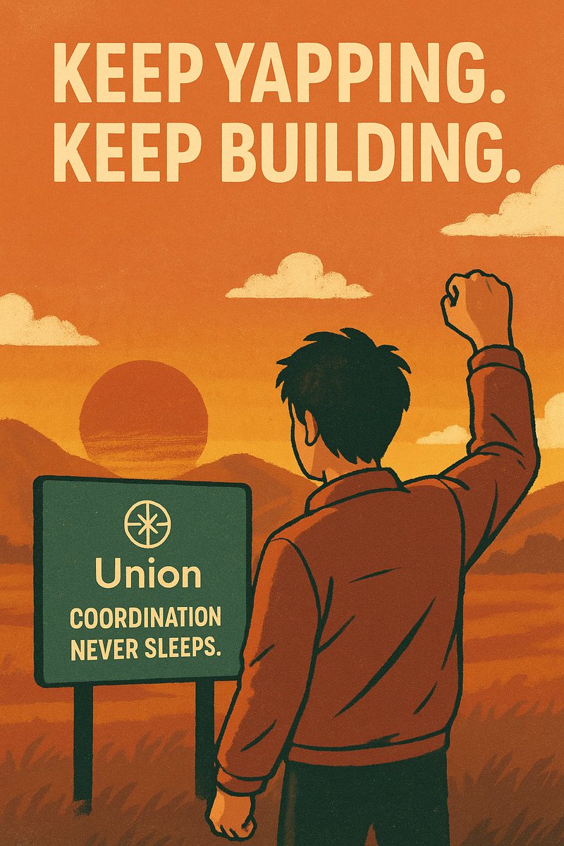Dev_kinggV's tweet photo. A new day, same mission:
Keep yapping. Keep building.
Coordination never sleeps.
@union_build is not just where chains meet
It’s where narratives merge, and the future takes shape.
ZkGm
#MadYaps #Yapocalypse #UnionFi https://t.co/zbeSMaqF7v