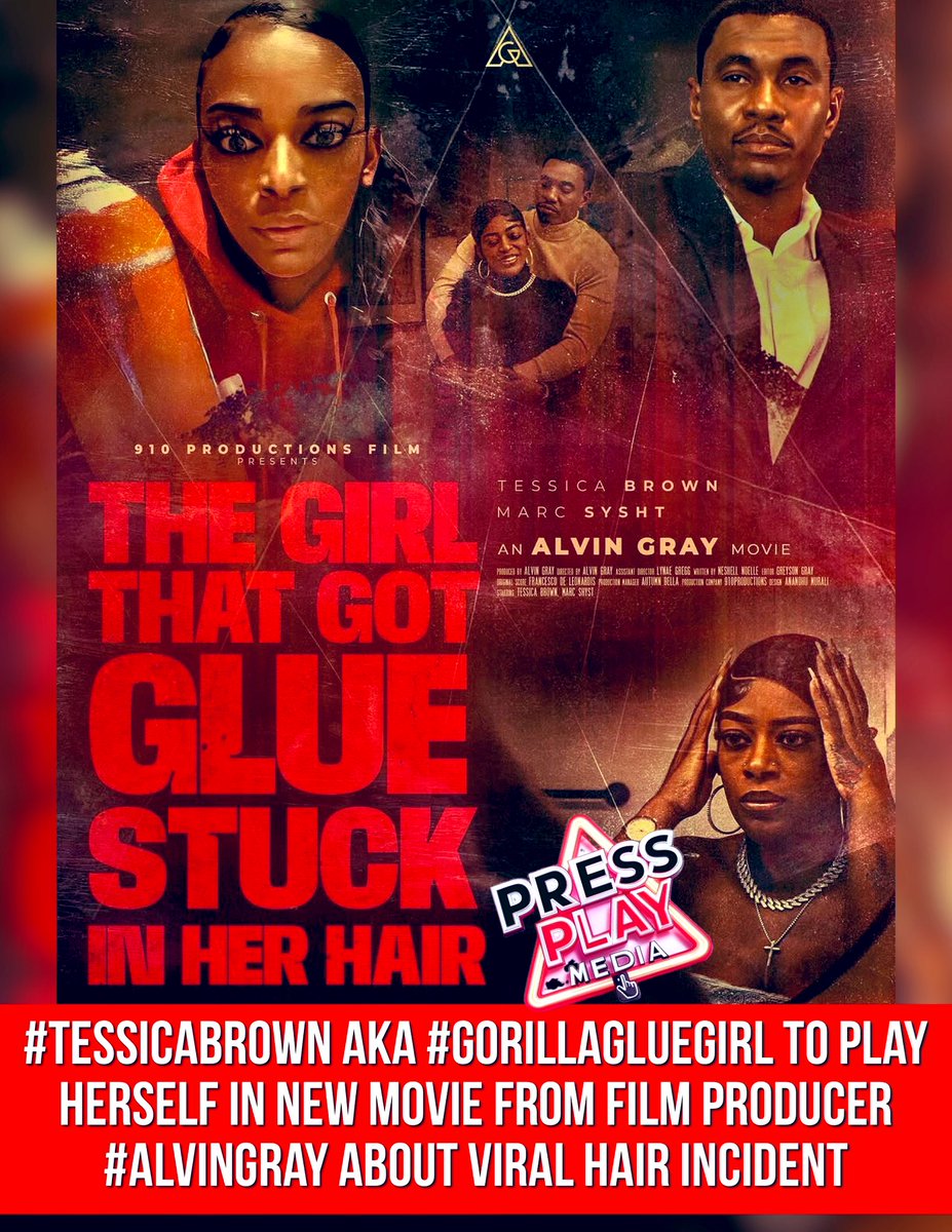 PRESSPLAYMEDIAC's tweet image. #pressplay▶️: #TessicaBrown aka #GorillaGlueGirl is set to play herself in a new movie from film producer #alvingray about her viral hair incident, entitled #TheGirlThatGotGlueStuckinHerHair.

Will you be watching?