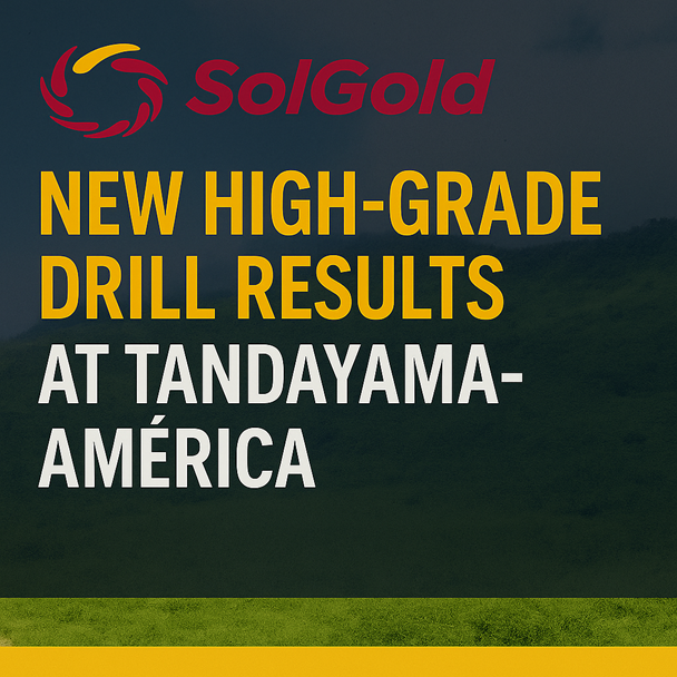 SolGold_plc's tweet photo. New high-grade results from Tandayama-América!

💥 TAD-53: 216m @ 0.59% CuEq (including 28m@ 1.19%CuEq)            
💥 TAD-52: 164m @ 0.70% CuEq (including 58m@0.94%CuEq)
💥 TAD-54: 226m @ 0.55% CuEq (including (60m@0.72%CuEq)
3 rigs turning, 4th on the way. Assays confirm near-surface potential to fast-track #Cascabel open pit.
📰 Full release: https://t.co/mFdpMF0HmG
#Copper #Mining #Ecuador #SolGold $SOLG