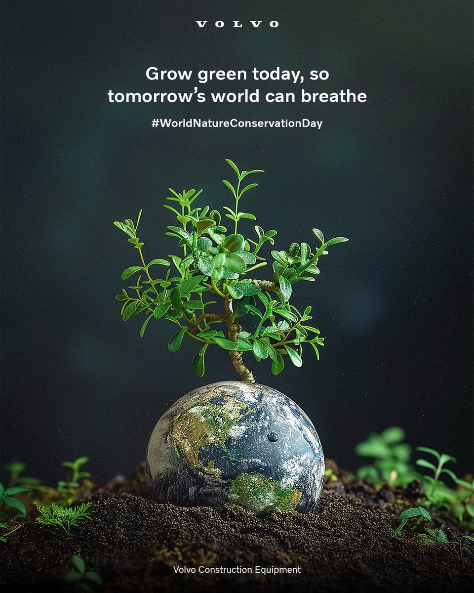 Every shift, every site, we plant the seeds of tomorrow; because growing green today helps our world breathe easier.​

​#Volvo #VolvoCE #BuildingTomorrow #WorldNatureConservationDay #ProtectProsper
#SustainableFuture #VolvoCE #SustainableConstruction #Conservation