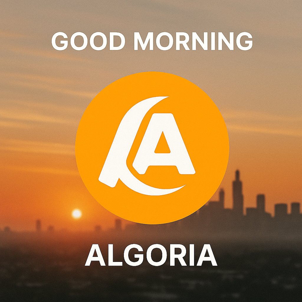 AlgoriaFB's tweet photo. Rise. Build. Repeat. ☀️
Start your day with clarity and purpose.
#Algoria is not just a project — it's a movement.

#GoodMorning #Web3 #BRC20 #Bitcoin #OKX #Algoria #FB #Fantástico https://t.co/fN1LH7xCdh