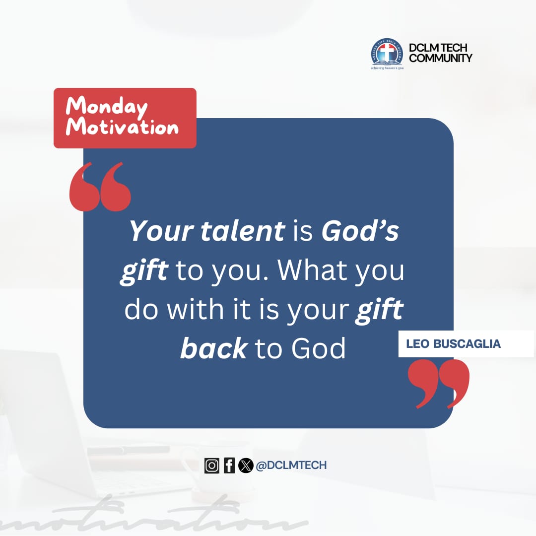 dclmtech's tweet image. Use Your Skills Purposefully.
God didn’t just give you the talent to admire it. He gave it to you so you can multiply it, build with it, and bless others through it.
So today, don't hold back. Show up. Grow. Build. Honour God with excellence.
Have a productive week. 💪