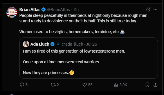 GreensonAlex's tweet image. Trad con retard.
"Women were home makers?" What did they build homes brick by brick with their bare hands?