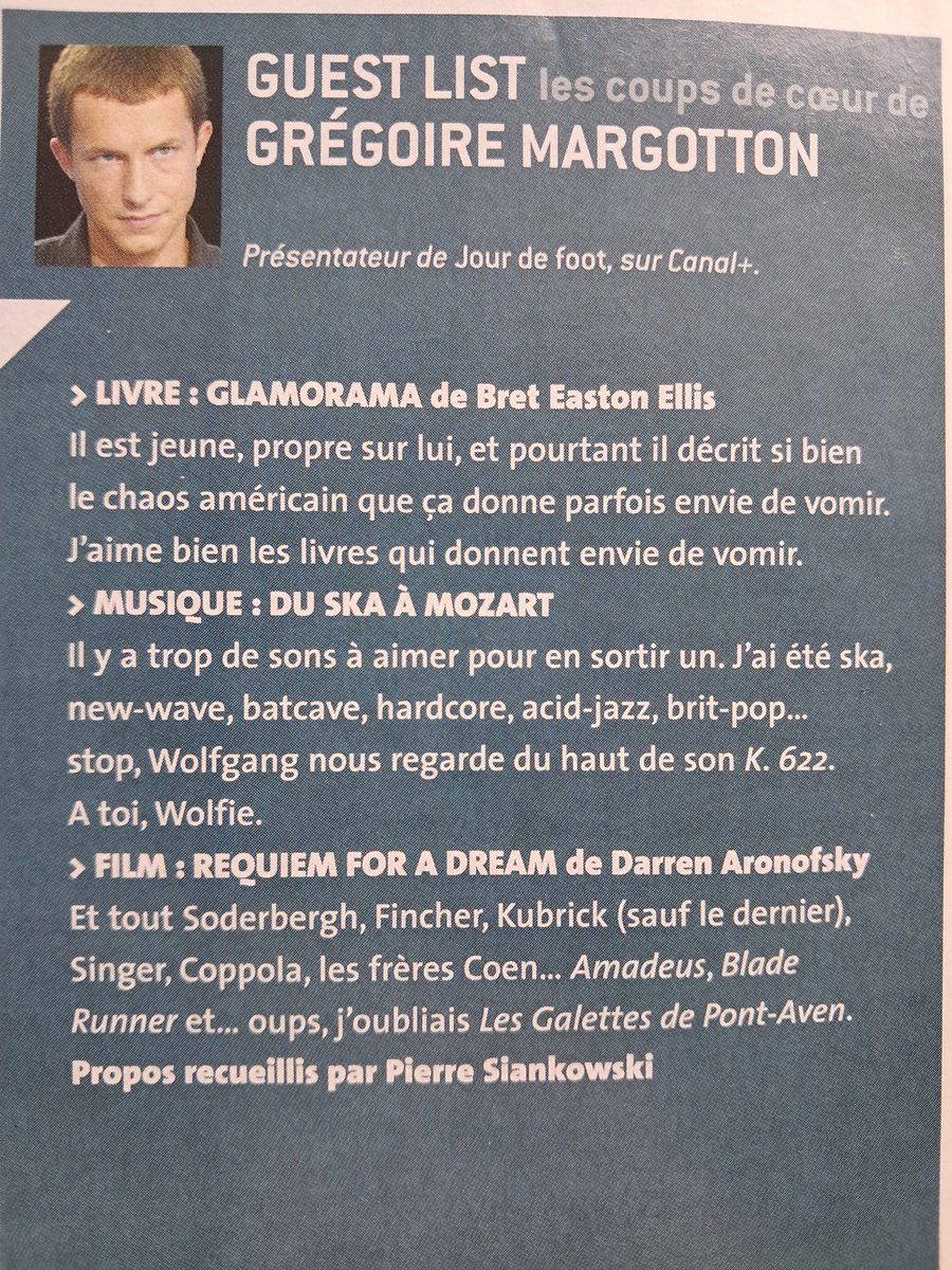 Sylvain Juwan (@juwansylvain) on Twitter photo En 2002 dans les Inrocks, les choix culturels solides sur leurs appuis de <a href="/gregmargotton/">Grégoire Margotton</a> En 2002 dans les Inrocks, les choix culturels solides sur leurs appuis de <a href="/gregmargotton/">Grégoire Margotton</a>