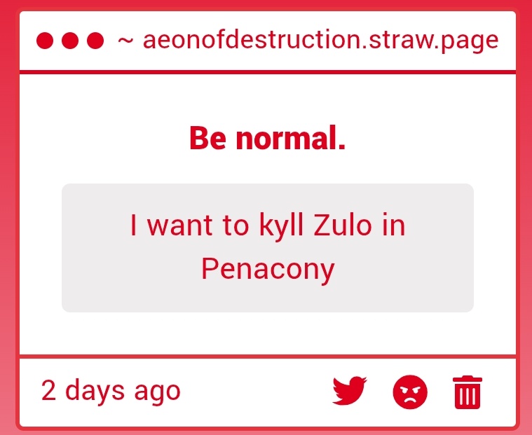 ruinauthor's tweet image. Zulo is dead.