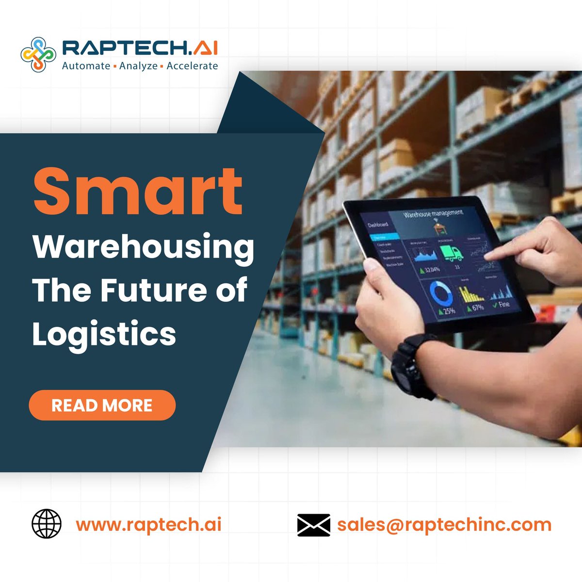 Raptech_AI's tweet image. 🚀 The future of warehousing is smart.

From real-time visibility to intelligent workflows, automation helps you:

✅ Minimize errors
✅ Cut costs
✅ Boost efficiency

📦 Struggling with manual ops? This is your edge.
🔗 tinyurl.com/3knkxvfs
#SmartWarehousing #SMBgrowth