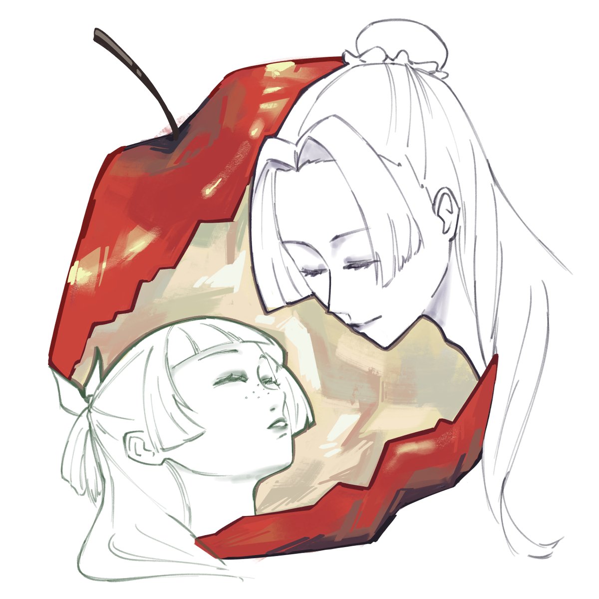 saryssa5's tweet photo. The apple trend with Jinshi and Maomao🍎. Would that make this a poison apple ?🤔##薬屋のひとりごと #maomao https://t.co/u4Z8tmS36x