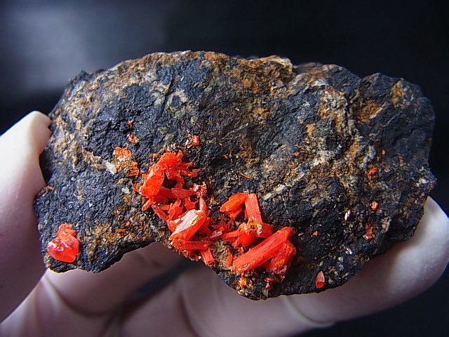 perfectstone_yh's tweet image. ロシア・エカテリンブルクで発見されタスマニア産の標本が有名なクロコアイト(紅鉛鉱)。コチラはレアなドイツ🇩🇪ザクセン産‼️負けてない紅色🩷