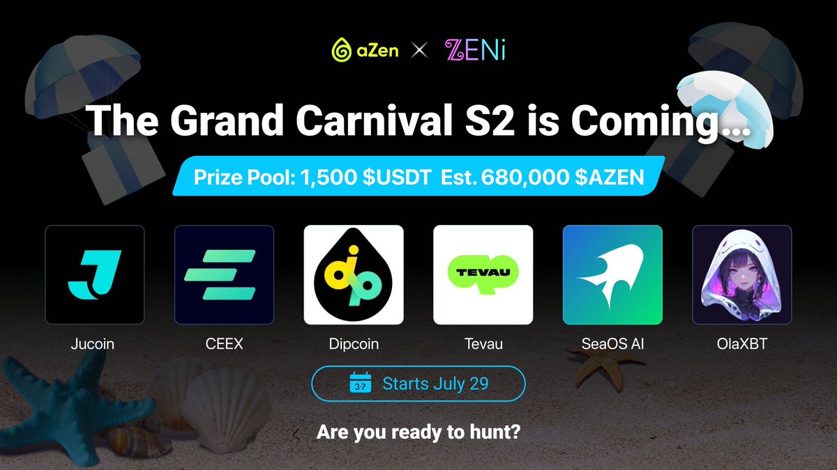 aZen (@azen_protocol) on Twitter photo π¨ The Hunt Continues β aZen Γ ZENi Summer Airdrop Carnival Season 2 starts tomorrow!
π₯ The aZen Γ <a href="/ZENi_io/">ZENi</a> Airdrop Carnival returns with bigger rewards and stronger impact
π° 1,500 USDT / est. 680,000 $AZEN
π
July 29 β August 5
π― Featuring 6 top Web3 partners:
<a href="/Jucoinex/">JuCoin δΈ¨100x Token. Infinite Earning π</a> π¨ The Hunt Continues β aZen Γ ZENi Summer Airdrop Carnival Season 2 starts tomorrow!
π₯ The aZen Γ <a href="/ZENi_io/">ZENi</a> Airdrop Carnival returns with bigger rewards and stronger impact
π° 1,500 USDT / est. 680,000 $AZEN
π
July 29 β August 5
π― Featuring 6 top Web3 partners:
<a href="/Jucoinex/">JuCoin δΈ¨100x Token. Infinite Earning π</a>