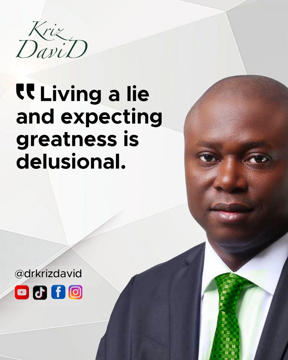 drkrizdavid's tweet photo. Living a lie and expecting greatness is delusional.- Kriz David

#letsfixnaija #nigeria #OtegaBBN | Rufai | Dede | #BBNaijaS10 https://t.co/22rAGqA6L3