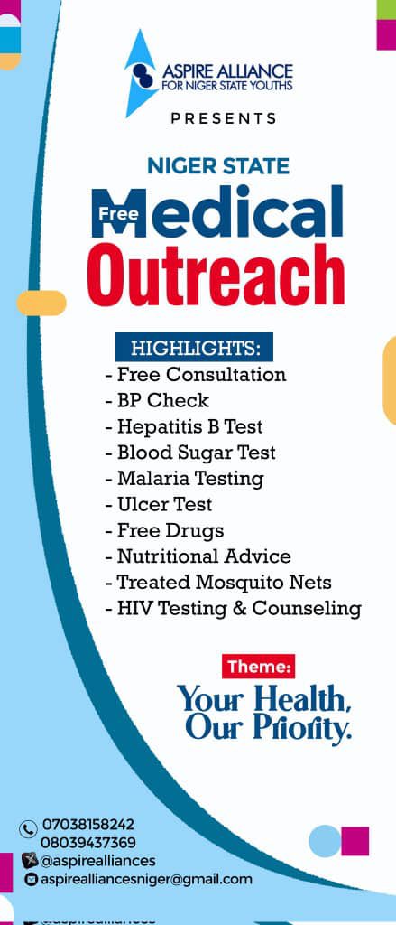 BabaJibreen's tweet image. Today, the 28th of July will mark the flag-off exercise of the Niger State Free Medical Outreach 2025 at Agaie LGA.
In our humanitarian quest to provide quality and accessible health care and services to our local communities, again, we commit this project to God Almighty.