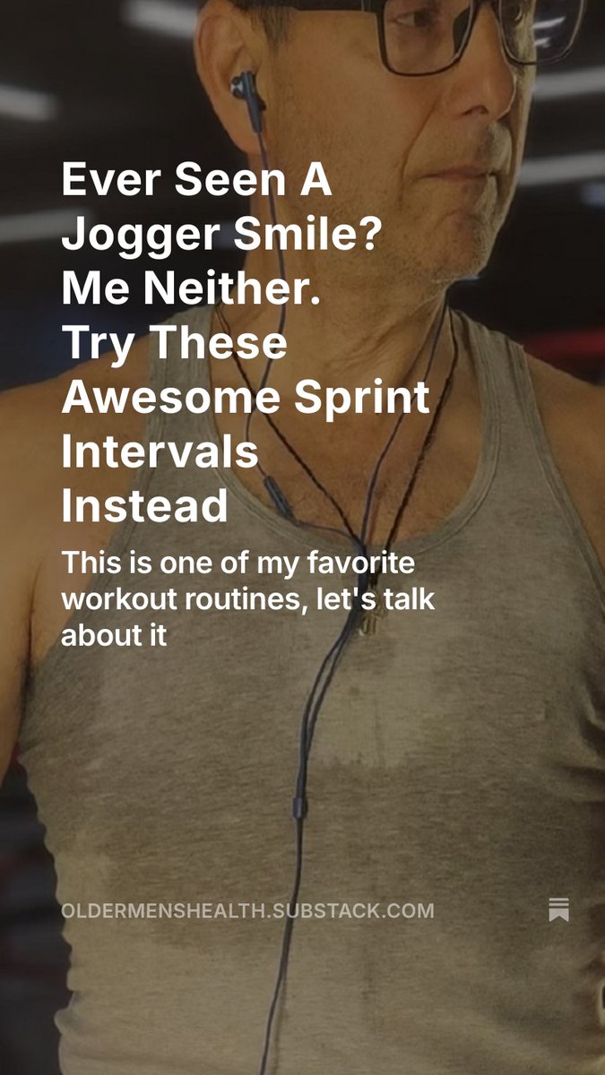 mariocavolo's tweet image. Ever Seen A Jogger Smile? Me Neither. Try These Awesome Sprint Intervals Instead 

#OlderMensHealth #MensHealth #Over50 #Over60 #diet #exercise #HIIT #

open.substack.com/pub/oldermensh…