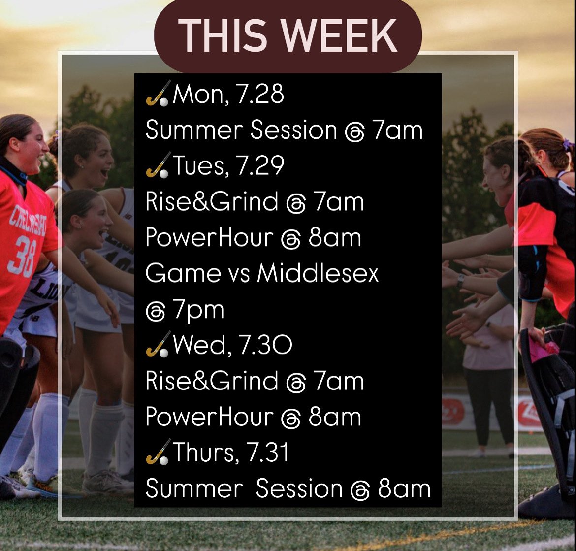 Big week ahead of off-season training! Next up, our CHS Lions Field Hockey Camp 8.4 thru 8.6! Meetings this week to discuss the details. Let’s go LIONS!! ♥️🦁🏑