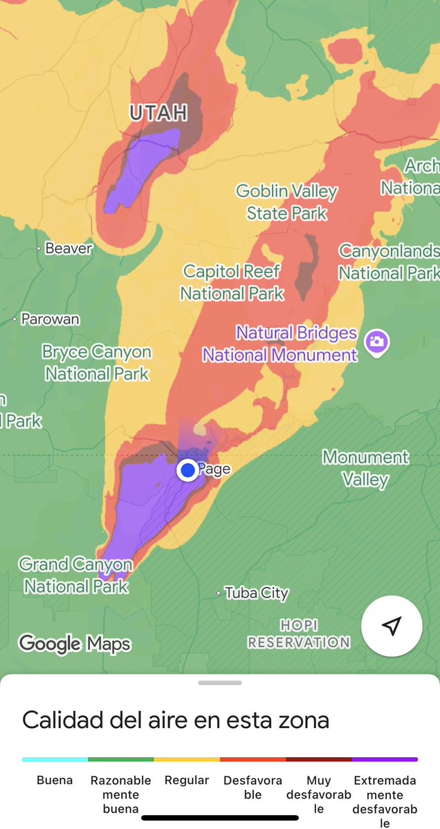 mariomnts's tweet image. Último día que pasamos en Page muy pendientes de un incendio que nos está trayendo lluvia de ceniza y un aire fatal para acampar 😅