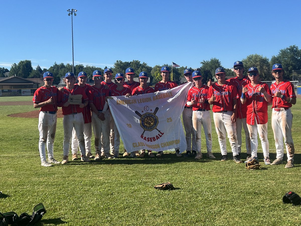 MikeSaffordJr's tweet image. What a day for PJ - tosses a complete game 3-hitter in a must-win Game 1, followed by going 3-for-4 with 2 RBI as the Falcons go thru losers bracket to win the Oregon American Legion “A” state title…first for Klamath since 2000