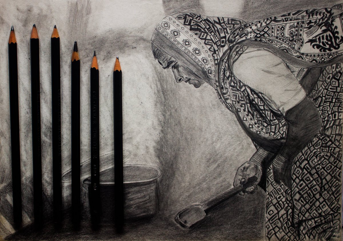 For the past few years, I've been working on a personal documentary project that combines my constant creative companions: the lens &amp; the pencil.

Every sketch in this series is drawn from a photo I shot while reporting. Here's the next one from the series: