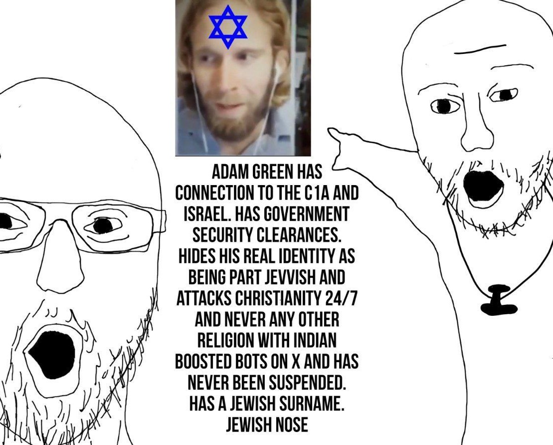 Char1emagn3's tweet image. The guy running to your comments to type "you worship a jew" and has "anti-abrahamic" in his bio got his entire worldview from Rabbi Adamah Greenebergowitz
