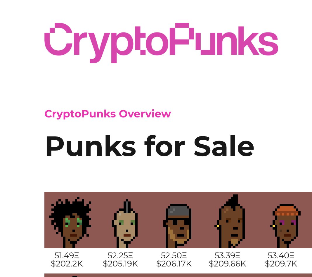 wuestenigel's tweet image. Punks above $200k, prob nothing.