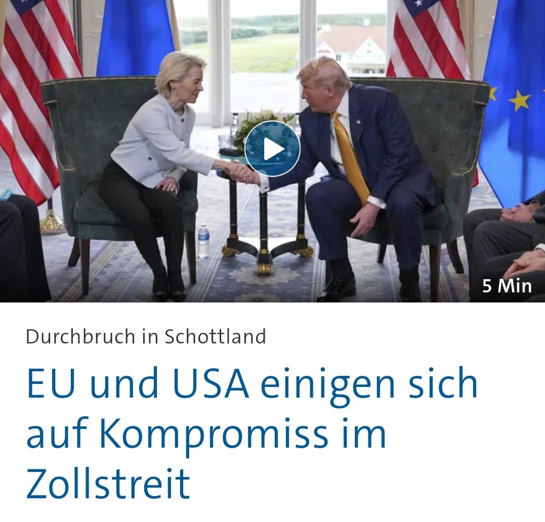 watch_union's tweet photo. Der "Deal" zwischen #EU und #USA sieht vor, dass wir für 700 Mrd. $ Energie kaufen und für 600 Mrd. $ in den USA investieren. Dafür steigen die Zölle auf 15 - 50%.

Wir schicken 1,3 Billionen $ in die USA während wir an der Schuldenbremse festhalten und die Brücken einstürzen. https://t.co/DzNkVmMtVg