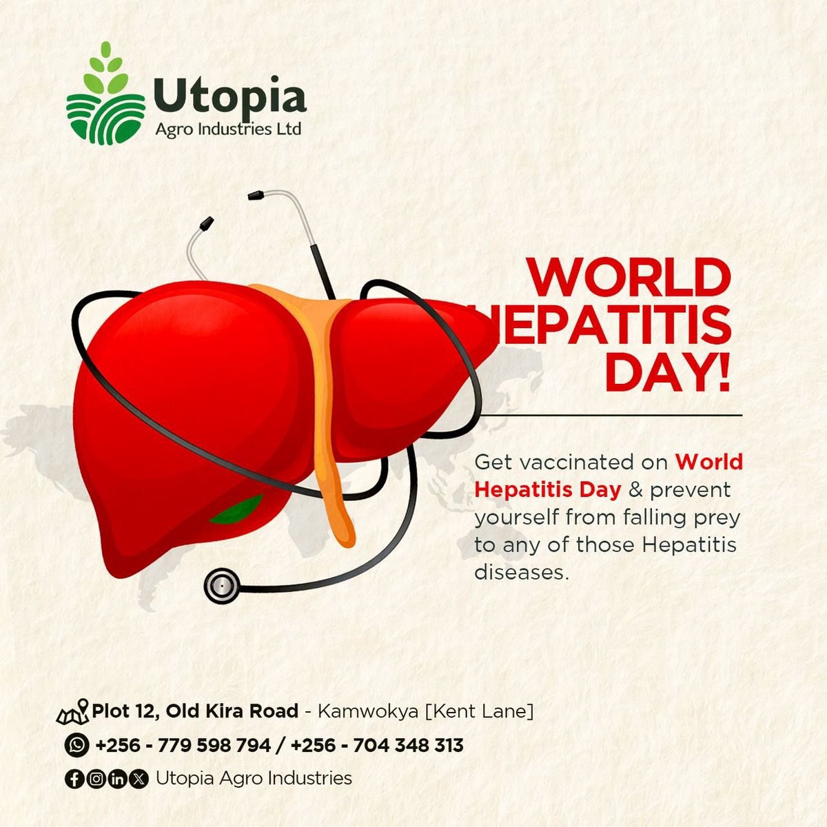 UtopiaAgro's tweet image. World Hepatitis Day!
Eliminating viral hepatitis is not just a health goal, but a moral imperative.
#WorldHepatitisDay #worldhepatitisday2025