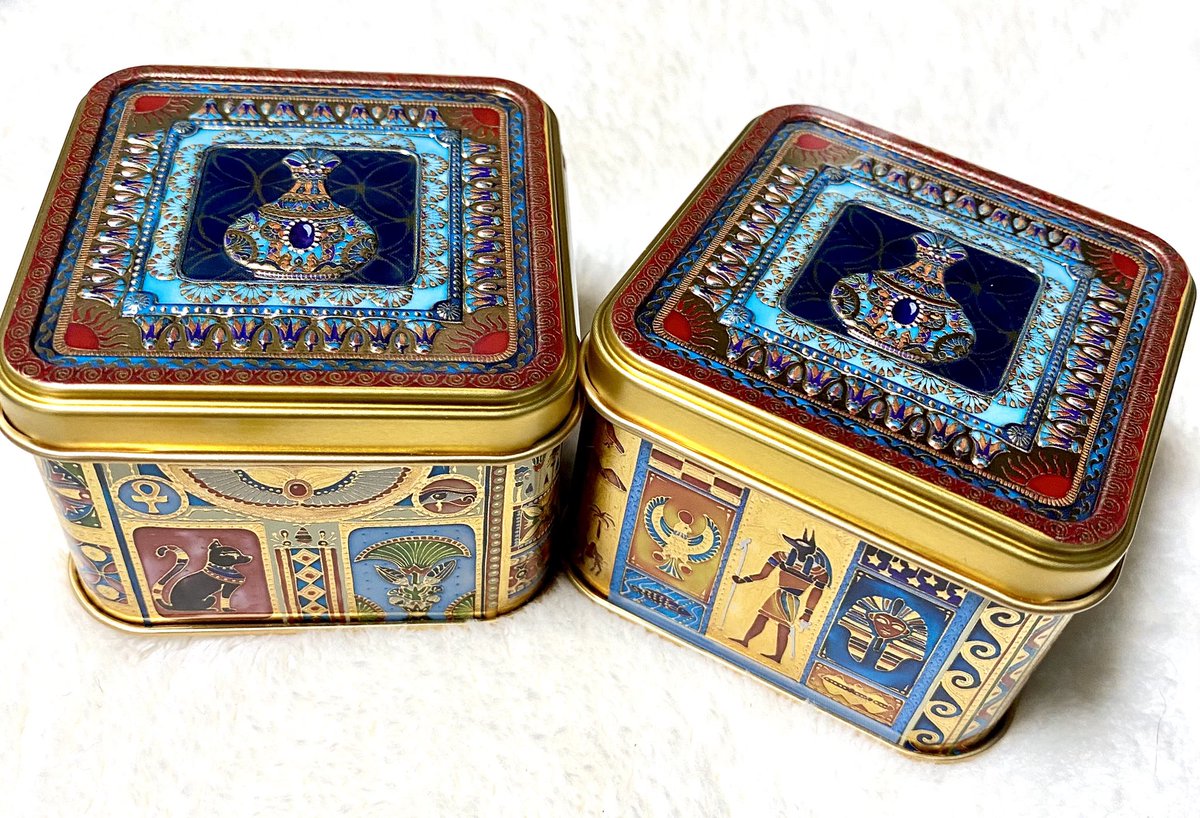 935Sin's tweet image. 昨日行った、ラムセス大王展で缶が可愛くて買っちゃったお土産。中はグルテンフリーのクッキーがちょっとだけ入ってました。
缶がメインです!!何入れようかなぁ🥰置いとくだけでも、カワイイな〜
