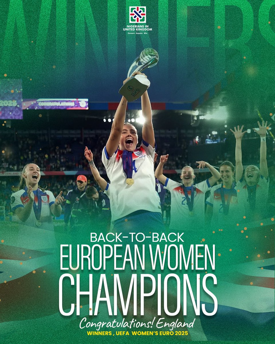NIUKCommunity's tweet image. 🎉🇬🇧 Congratulations to the Lionesses! 🇬🇧🎉
From all of us at @NIUKCommunity
We’re incredibly proud to celebrate England’s second consecutive UEFA Women’s Euro victory!
Your grit, spirit, and resilience coming back against Spain and clinching the title via penalties have…