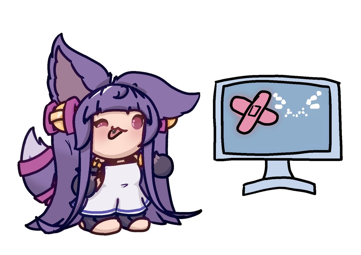NiiemsA's tweet image. Yuel has been called to tech support so she put a giant band-aid on the PC so it feels better!!!
#GranblueFantasy #NiiemsRKGK
