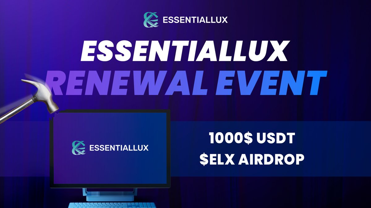 ESSENTIALLUX_'s tweet image. EssentialLux is hosting an airdrop event with $1,000 worth of $ELX tokens and 1,000 USDT to celebrate its renewal.
📅 Event Period: July 28th – August 11th
🕹 How to Participate : gleam.io/jqwua/essentia…
🎁 $2,000 Worth of Total Rewards
🎉 Winners will be announced later.…