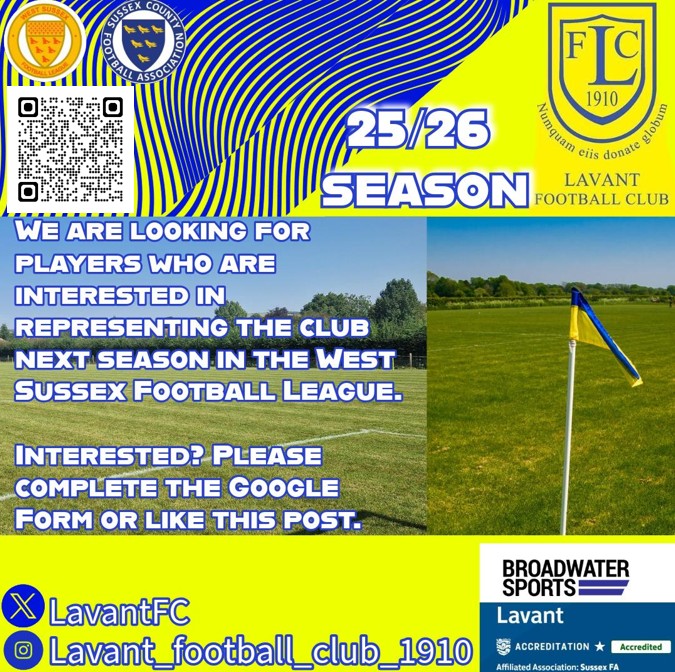 🟡Pre-Season Training🟡

New players welcome as Pre-Season continues. See details below:

📍PO18 0AH
🏟️Raughmere Park
🗓️Wednesday 30th July 2025
🕡6:30pm

Interested? Please complete this Google Form via the QR code or like this post.

#KIY🟡