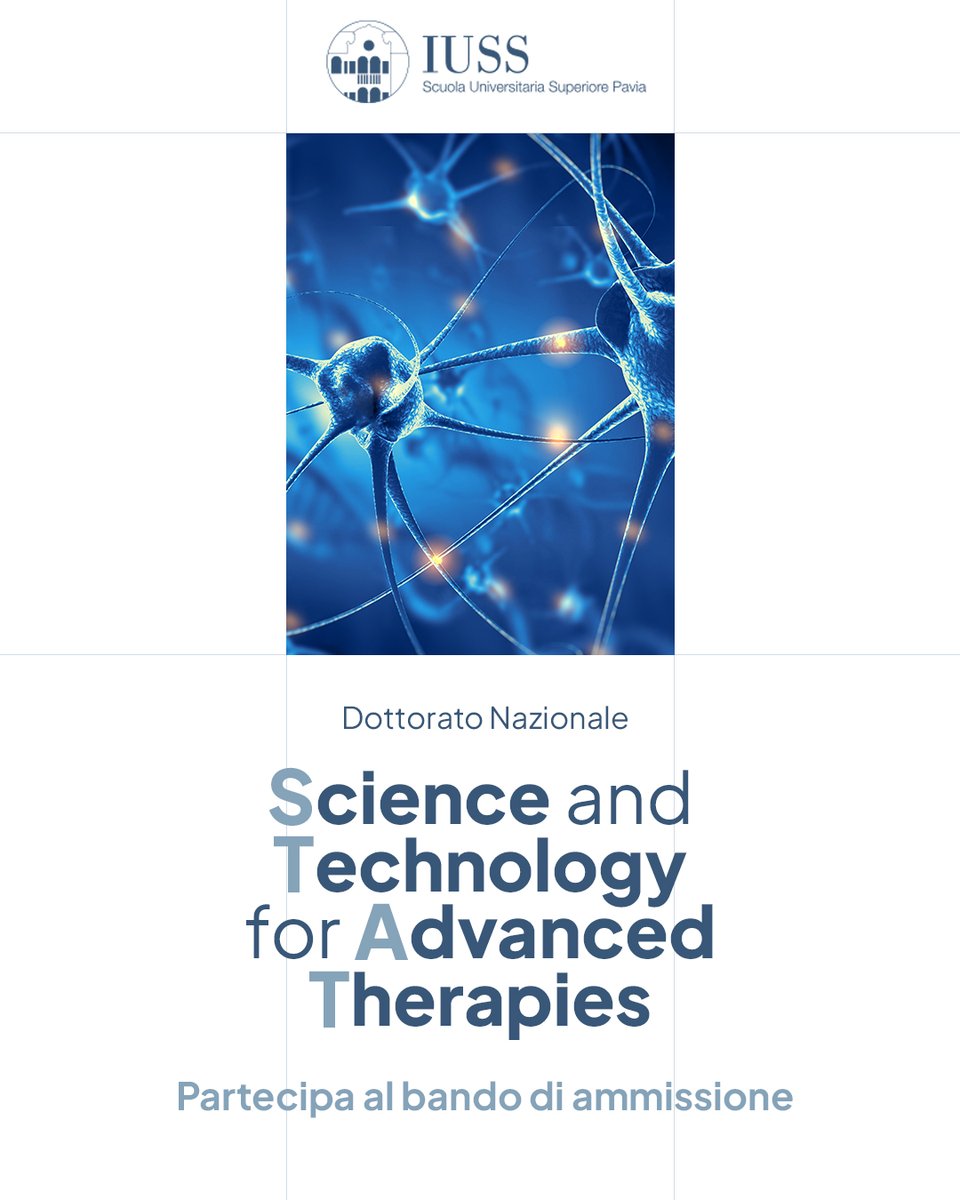 Università di Pavia (@unipv) on Twitter photo Vuoi costruire una carriera nella ricerca biomedica o nell’industria delle terapie avanzate? Scopri il #PhD in Science and Technology for Advanced Therapies - nato dalla sinergia tra <a href="/IussPavia/">IUSS PAVIA</a> <a href="/Fondaz_Telethon/">Fondazione Telethon</a> #unipv e <a href="/Fond_CNAO/">Centro Nazionale di Adroterapia Oncologica</a>👉 iusspavia.it/it/notizie/dot… Vuoi costruire una carriera nella ricerca biomedica o nell’industria delle terapie avanzate? Scopri il #PhD in Science and Technology for Advanced Therapies - nato dalla sinergia tra <a href="/IussPavia/">IUSS PAVIA</a> <a href="/Fondaz_Telethon/">Fondazione Telethon</a> #unipv e <a href="/Fond_CNAO/">Centro Nazionale di Adroterapia Oncologica</a>👉 iusspavia.it/it/notizie/dot…