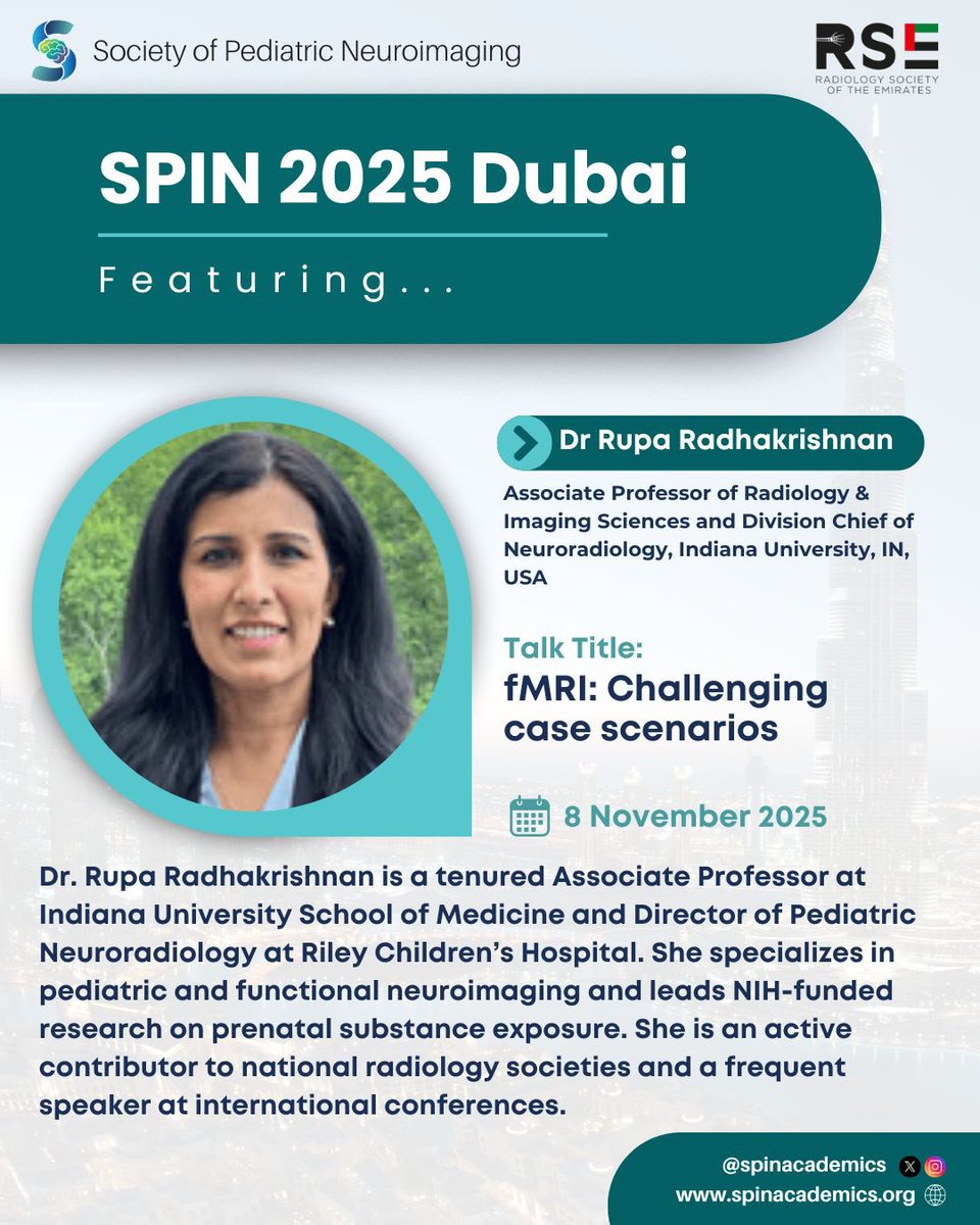 SPIN | Society of Pediatric Neuroimaging (@spinacademics) on Twitter photo The very eloquent <a href="/RadRupa/">Rupa Radhakrishnan</a> covers real world challenges at the Advanced Imaging Lab at #SPIN25. It’s so important to understand pitfalls and limitations of these techniques, while mastering their applications and interpretations. Such a holistic seminar this will be. The very eloquent <a href="/RadRupa/">Rupa Radhakrishnan</a> covers real world challenges at the Advanced Imaging Lab at #SPIN25. It’s so important to understand pitfalls and limitations of these techniques, while mastering their applications and interpretations. Such a holistic seminar this will be.