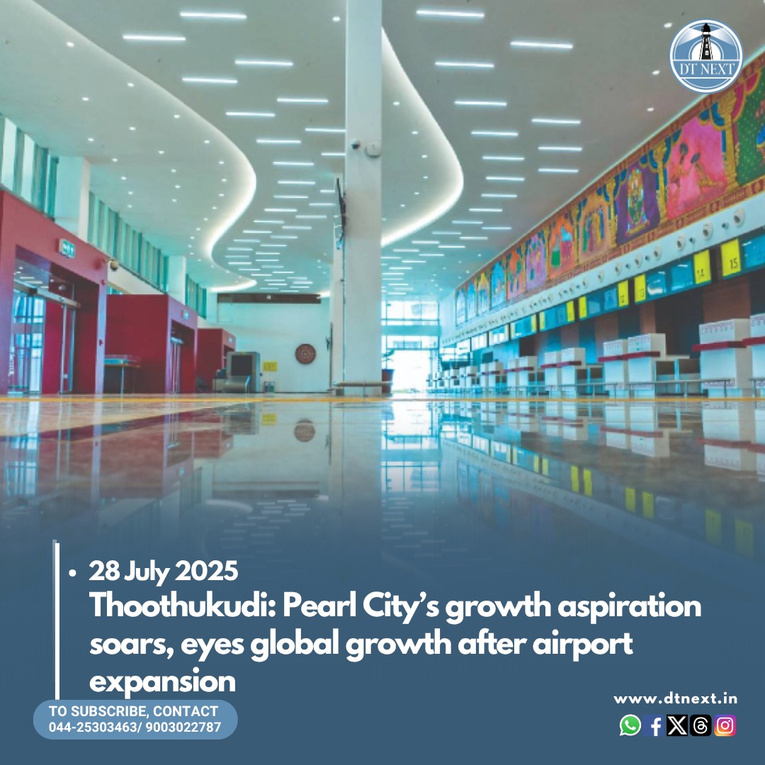 dt_next's tweet image. The new #Thoothukudi airport terminal will open up multiple developmental opportunities for the city. The airport terminal will also increase air travel as it provides convenient connectivity to neighbouring districts. 

🖊️J PRAVEEN PAUL JOSEPH
dtnext.in/news/tamilnadu…

#DTNext