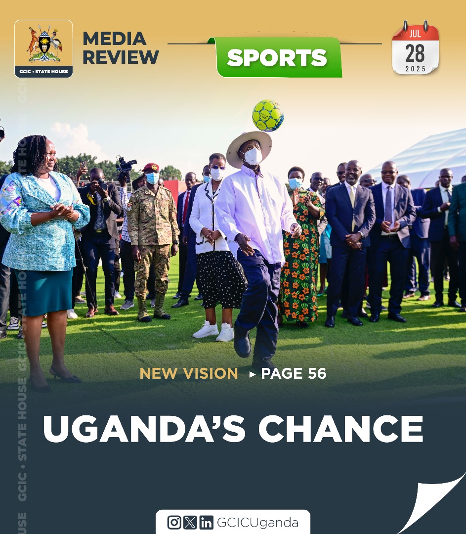 GCICMediaReview's tweet image. President Museveni hails CAF for ‘positive pressure’ that spurred Uganda’s investment in sports infrastructure as CHAN 2024 launches.
media.gcic.go.ug/2025/07/28/med…
#GCICMediaReview