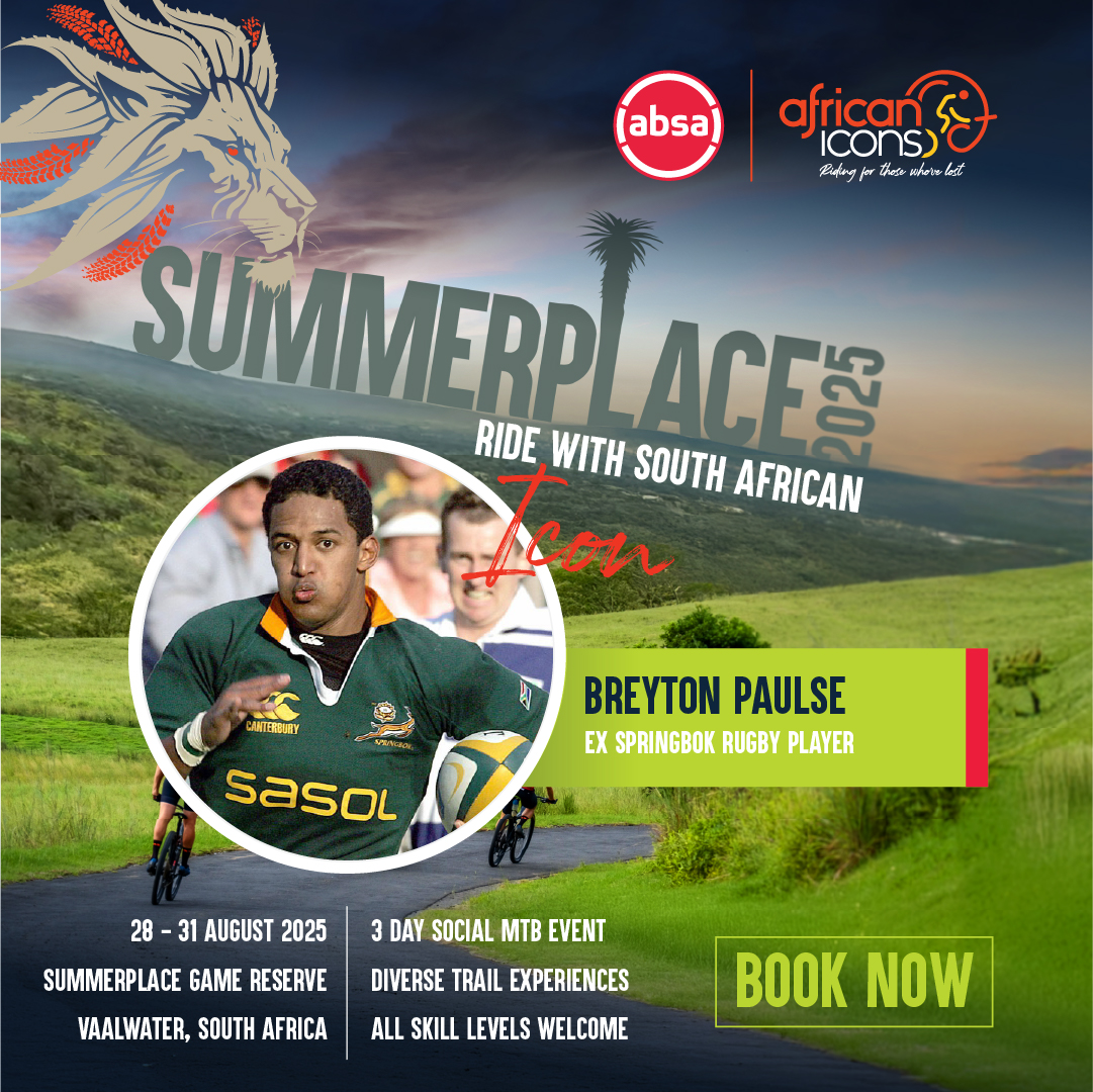 African Icons (@africaniconsinv) on Twitter photo A Springbok Legend — <a href="/BreytonPaulse/">Breyton Paulse</a> is joining the 2025 Absa African Icons Social Cycling Event. Renowned as one of South Africa’s greatest wingers, Breyton earned over 60 caps for the Springboks.
Register Now: africanicons.org.za/summerplace-20…
#AbsaAfricanIcons #BreytonPaulse A Springbok Legend — <a href="/BreytonPaulse/">Breyton Paulse</a> is joining the 2025 Absa African Icons Social Cycling Event. Renowned as one of South Africa’s greatest wingers, Breyton earned over 60 caps for the Springboks.
Register Now: africanicons.org.za/summerplace-20…
#AbsaAfricanIcons #BreytonPaulse