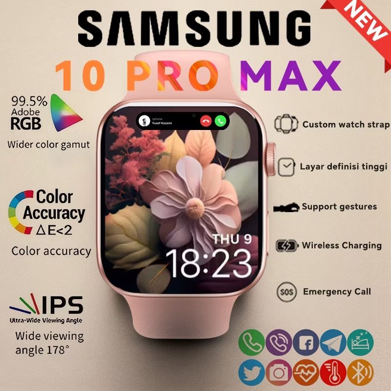 Cek Samsung Samrt watch 10 Pro Max Original with 2.2" HD AMOLED Display GPS NFC Waterproof Bluetooth Call Smartwatch wanita pria wireless charging s.shopee.co.id/8ALSCCTmEA?sha…