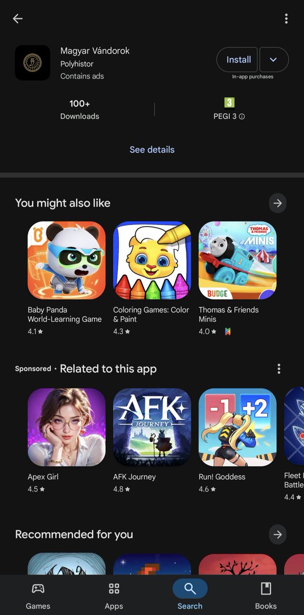 zsmb13's tweet image. Yo Google Play, how can this be the way that the detail page for an app opens, ever? I can see everything but the app I've just tapped on.
In fact, the previous screen showed more info about it...