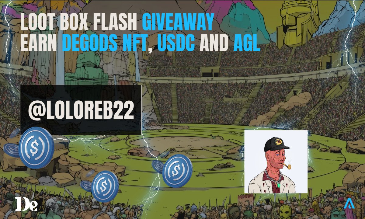 Giveaway <a href="/AgoraHub_io/">Agora - Web3's Opportunity Arena</a>
 Flash Loot Box @Degods on July 30th at 6PM CET
🎁+$4,500 prize pool including USDC, AGL   
with 1 exclusive Degods NFT (floor price: $1,300)
 ✨3 Loot Box to win!
1️⃣Like &amp; Retweet
2️⃣Tag 3 friends
📅Draw: May 29 at 6PM CET
 👉 bit.ly/40BaKdq