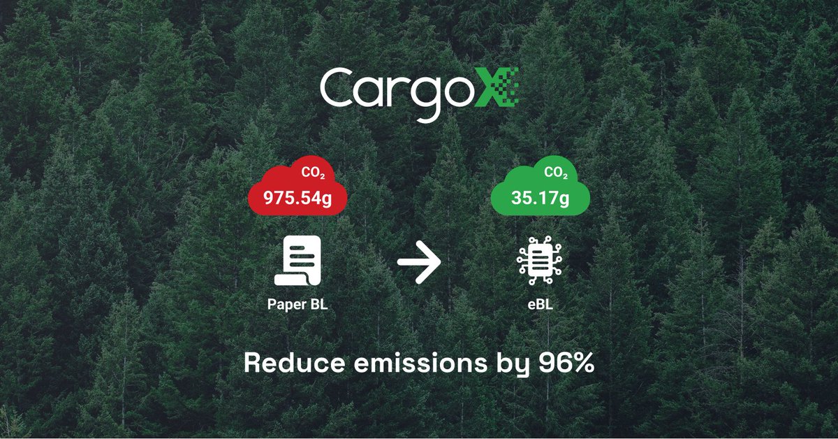 Today, July 28 is Nature Conservation Day!

Even paper shipping documentation has a big environmental impact.

Electronic Bills of Lading offer a solution, cutting carbon emissions by up to 96% and contribute to a more sustainable future.
#CargoX #eBL #Sustainability