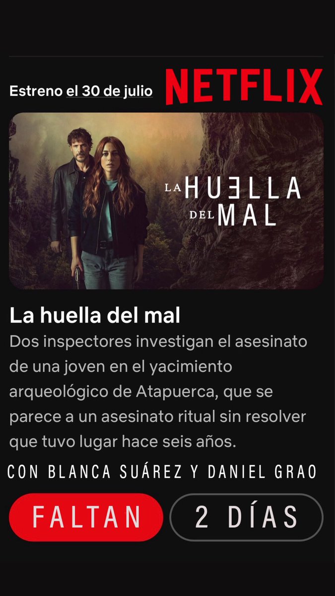 Manuel Ríos San Martín💀 (@mriossanmartin) on Twitter photo Quedan dos días para el estreno en NETFLIX y yo ya estoy nerviosito. <a href="/LaHuellaDelMal/">La Huella Del Mal</a>
Con Blanca Suárez y Daniel Grao
Se agradece que lo compartáis para que llegue a más gente.
😍😍 Quedan dos días para el estreno en NETFLIX y yo ya estoy nerviosito. <a href="/LaHuellaDelMal/">La Huella Del Mal</a>
Con Blanca Suárez y Daniel Grao
Se agradece que lo compartáis para que llegue a más gente.
😍😍