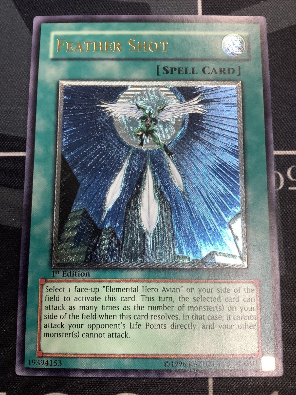 遊戯王 フェザー・ショット 旧アジア レリーフ PSA10 ☆旧アジア☆フェザーショット【レリーフ】{EEN-AE042