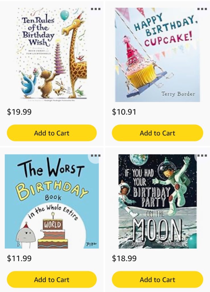 jwaltemire's tweet image. I have birthday 🎂 books 📕 on my list. I want to create a basket of b-day books. Kids will choose a book for me to read on their b-day. 

amazon.com/hz/wishlist/ls…