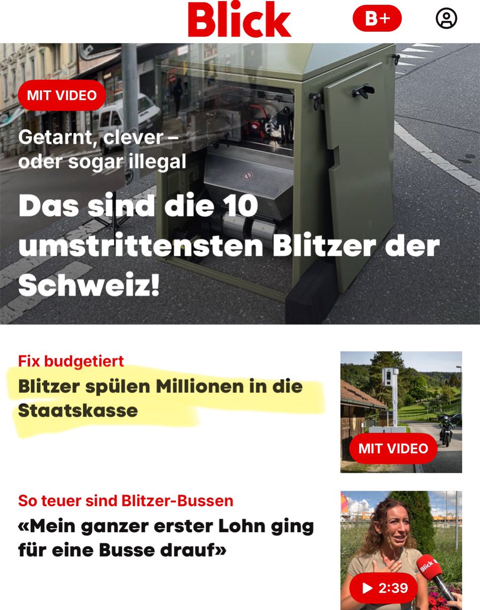 schweizim's tweet image. Blitzer spülen Millionen in die Staatskasse …
… UND MACHEN DIE STRASSEN SICHERER !
