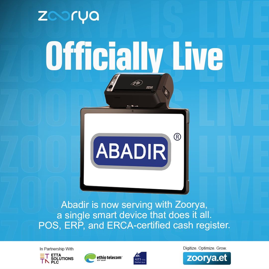 ZooryaEt's tweet image. Abadir  is now running smarter with POS, ERP, and ERCA-certified cash register in one device.

Visit zoorya.et

#ZooryaEthiopia  #EthiopianSMEs  #BusinessAutomation  #SmartPOS #ETTASolutions #dashenbank #Ethiotelecom #oromiacc
